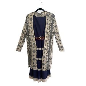 Geometric Long Cardigan